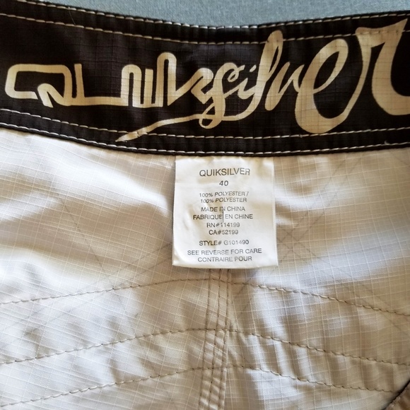 Quicksilver Tan Mix Board shorts Embroidered 40 - Picture 2 of 8